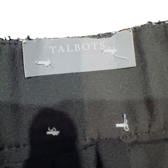 TALBOTS *NWT* Hampshire Ankle Pant Trouser Slacks Silver Black Metallic Detail P - Picture 4 of 6